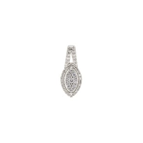 Pendentif or gris 750/18 ct avec diamants 0.16 ct H/si