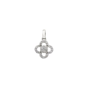 Anhänger 750/18 K Weissgold mit Diamanten 0.18 ct H/si, Kleeblatt