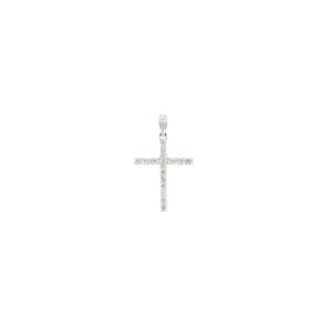Anhänger 750/18 K Weissgold mit Diamanten 0.19 ct H/si, Kreuz