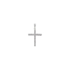Anhänger 750/18 K Weissgold mit Diamanten 0.19 ct H/si, Kreuz