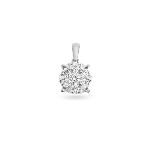 Pendentif or gris 750/18 ct avec diamants 0.50 ct H/si