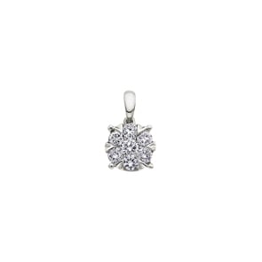 Pendentif or gris 750/18 ct avec diamants 0.50 ct H/si