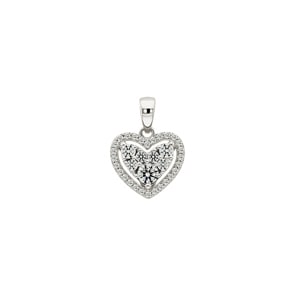 Anhänger 750/18 K Weissgold mit Diamanten 0.51 ct H/si, Herz