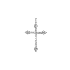 Anhänger 750/18 K Weissgold mit Diamanten 1.00 ct H/si, Kreuz