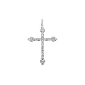 Anhänger 750/18 K Weissgold mit Diamanten 1.00 ct H/si, Kreuz