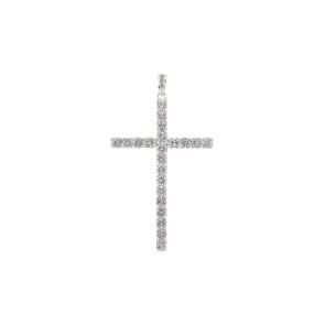 Anhänger 750/18 K Weissgold mit Diamanten 1.00 ct H/si, Kreuz
