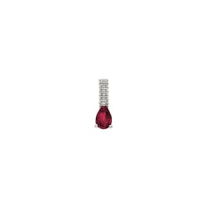 Anhänger 750/18 K Weissgold mit Rubin & Diamanten 0.05 ct H/si