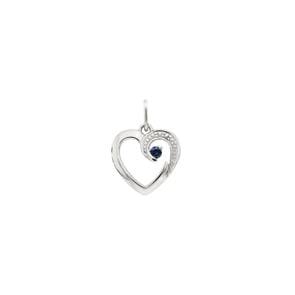 Anhänger 750/18 K Weissgold mit Safir, Herz