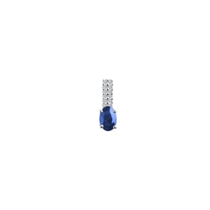 Anhänger 750/18 K Weissgold mit Saphir oval und Diamanten 0.05 ct H/si