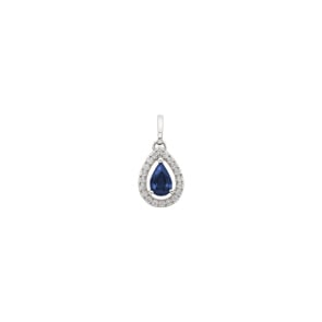 Anhänger 750/18 K Weissgold mit Saphiren 0.50ct. und Diamanten 0.08ct.