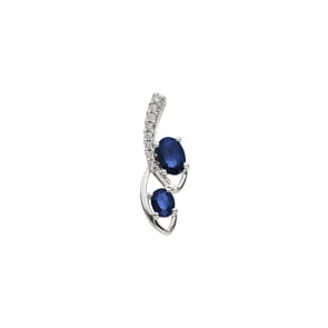 Anhänger 750/18 K Weissgold mit Saphiren & Diamanten 0.06 ct H/si