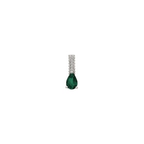 Anhänger 750/18 K Weissgold mit Smaragd & Diamanten 0.05 ct H/si