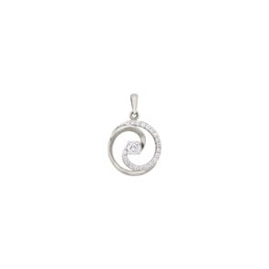 Pendetif or gris 750/18 ct avec zircones