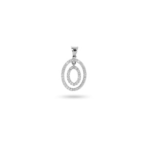 Pendentif or gris 750/18 ct avec zircones