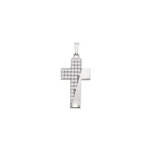 Anhänger 750/18 K Weissgold mit Zirkonia, Kreuz