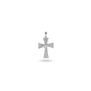 Anhänger 750/18 K Weissgold mit Zirkonia, Kreuz