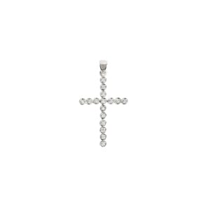 Anhänger 750/18 K Weissgold mit Zirkonia, Kreuz