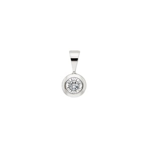 Pendentif or gris 750/18 ct avec zircones Ø 8.4mm