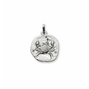 Pendentif or gris 750/18 ct, Signe du zodiaque Cancer