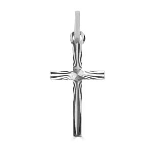 Anhänger 925 Silber facettiert 18x32mm, Kreuz