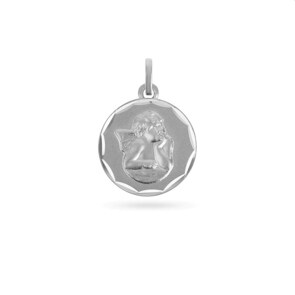 Anhänger 925 Silber facettiert Ø 14mm, Schutzengel