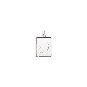 Pendentif Argent 925 rhodié 12x14mm, Signe du zodiaque Lion