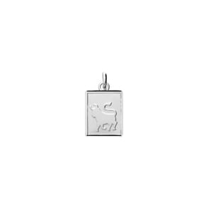Anhänger 925 Silber rhodiniert 12x14mm, Sternzeichen Stier