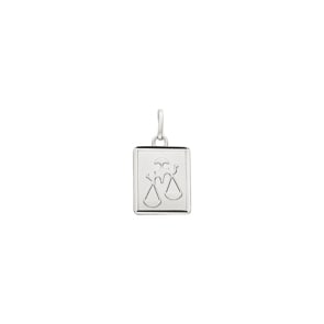 Anhänger 925 Silber rhodiniert 12x14mm, Sternzeichen Waage