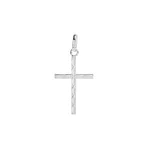 Pendentif Argent 925 rhodié 12x21mm, Croix