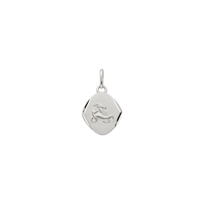 Anhänger 925 Silber rhodiniert 14x16mm, Sternzeichen Steinbock