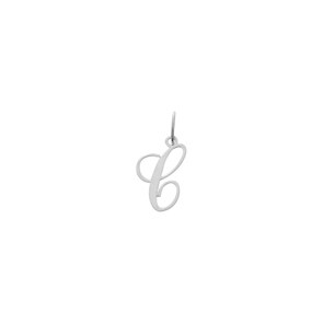 Pendentif Argent 925 rhodié, Lettre C