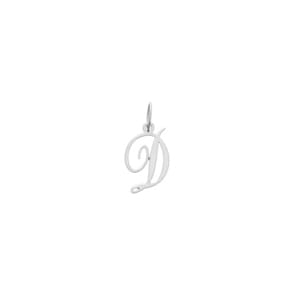 Pendentif Argent 925 rhodié, Lettre D