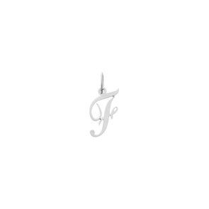 Pendentif Argent 925 rhodié, Lettre F