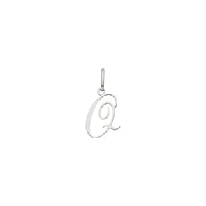 Pendentif Argent 925 rhodié, Lettre Q