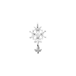 Pendentif Argent 925 rhodié, Croix huguenote