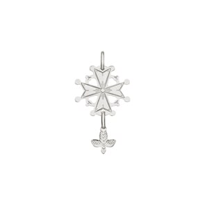 Anhänger 925 Silber rhodiniert, Hugenottenkreuz