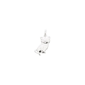 Pendentif Argent 925 rhodié, Chat