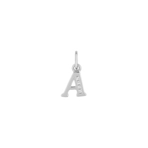 Anhänger 925 Silber rhodiniert mit Zirkonia, Buchstabe A