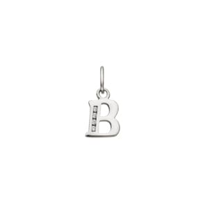Anhänger 925 Silber rhodiniert mit Zirkonia, Buchstabe B