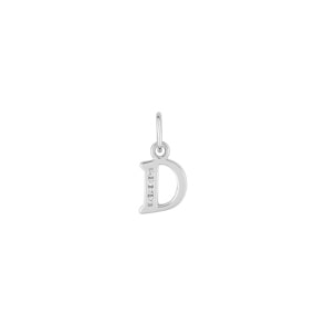 Pendentif Argent 925 rhodié avec zircones, Lettre D