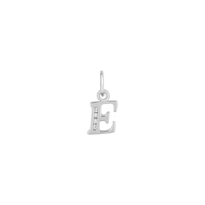 Anhänger 925 Silber rhodiniert mit Zirkonia, Buchstabe E