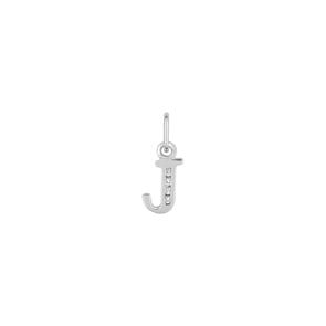 Anhänger 925 Silber rhodiniert mit Zirkonia, Buchstabe J