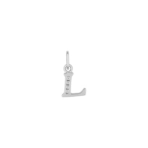 Anhänger 925 Silber rhodiniert mit Zirkonia, Buchstabe L