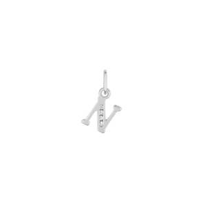 Anhänger 925 Silber rhodiniert mit Zirkonia, Buchstabe N