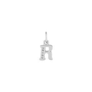 Anhänger 925 Silber rhodiniert mit Zirkonia, Buchstabe R