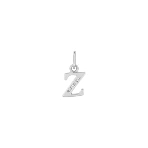 Pendentif Argent 925 rhodié avec zircones, Lettre Z