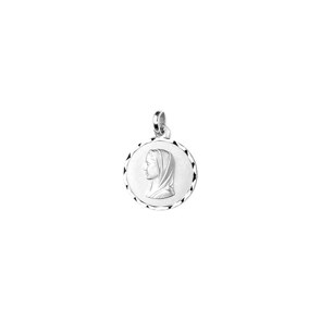 Pendentif Argent 925 rhodié Ø 15mm, Vierge