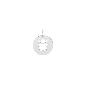 Pendentif Argent 925 rhodié Ø 15mm, Fille