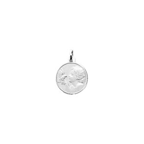 Anhänger 925 Silber rhodiniert Ø 16mm, Schutzengel mit Taube