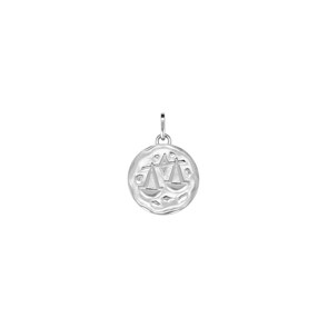 Pendentif Argent 925 rhodié Ø 16mm, Signe du zodiaque Balance
